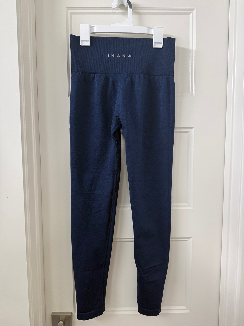 Inaka Power Navy High-Waist Leggings with Logo Waistband